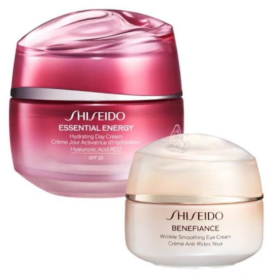 Shiseido Essential Energy dnevna hidratantna krema SPF 20 50ml + Shiseido Benefiance Wrinkle Smoothing Eye Cream krema za oči 15ml