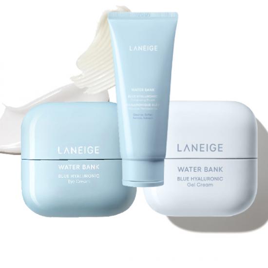 Laneige Water Bank Blue Hyaluronic Eye Cream 25ml + Laneige Water Bank Blue Hyaluronic Gel Cream 50ml + Laneige Water Bank Blue Hyaluronic Cleansing Foam 150ml [KOMPLET]